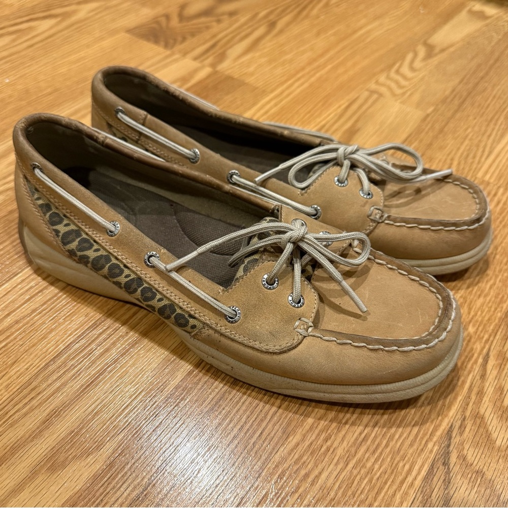 Sperry Top Sider Angelfish Leopard Boat Shoes Women's Size 9.5 M 9770116